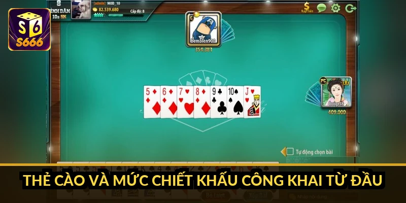 Thẻ cào và mức chiết khấu công khai từ đầu